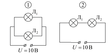 На рисунке 1 изображены схемы двух опытов. Лампочка л1 имеет сопротивление r а лампочка л2 имеет сопротивление 2r. По рисунку определите сопротивление лампочки. К источнику тока параллельно подключены две лампы л1 и л2. 2 Лампы соединены последовательностью силы тока 0,8 а.